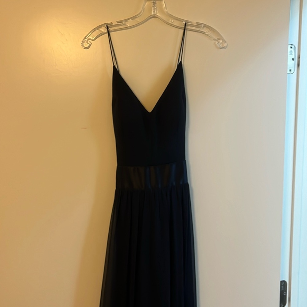 Navy cross back long dress